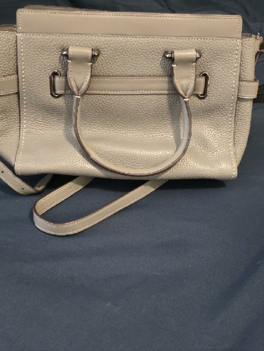 Coach Swagger 27 Carryall Pebbled Leather Satchel in Heather Gray Gunmetal - Picture 4 of 9